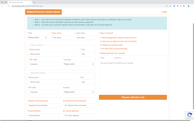 Pre-defined GDPR & CCPA templates